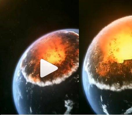 Destruição da terra simulada