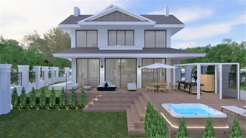 Projeto em 3D renderizado, do escritório de Claudia, feito por Luana Damiane, baseado no arquitetônico da EZE, em<br />Bombinhas – Foto: Ilustração Cláudia Couto