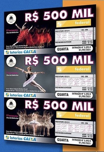 No dia do bailarino, bolshoi é homenageado em bilhetes de loteria da caixa