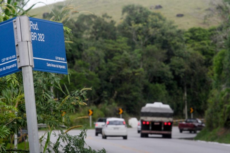 BR-282, trecho que liga a Grande Florian&oacute;polis a Serra de SC, em Santo Amaro da Imperatriz – Foto: Leo Munhoz/ND