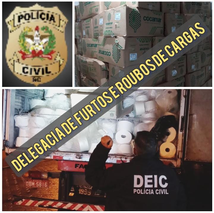 Tr&ecirc;s mil rolos de fio t&ecirc;xtil foram encontrados em galp&atilde;o – Foto: Pol&iacute;cia Civil/Gaspar