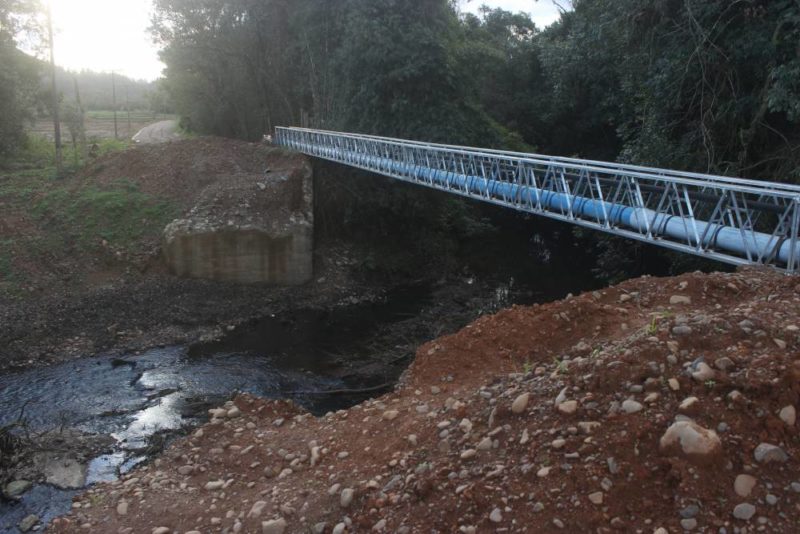 Após mais de um ano, ponte que caiu em temporal será reconstruída entre Turvo e Meleiro, no Extremo Sul de SC – Foto: Divulgação