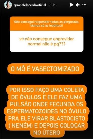 Graciele explica processo para engravidar de Zez&eacute; di Camargo – Foto: Reprodu&ccedil;&atilde;o Internet