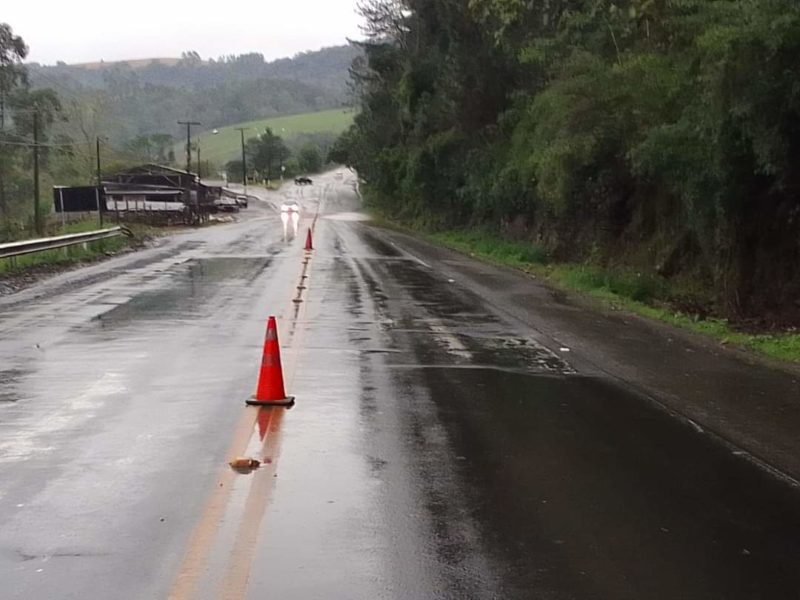 Alagamento no munic&iacute;pio de Aurora – Foto: PRF Aurora