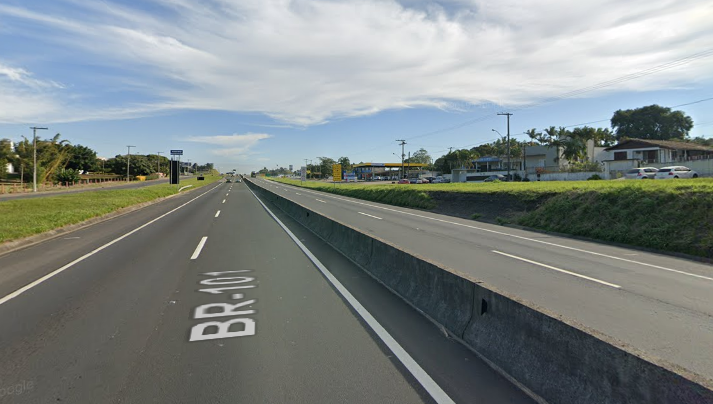 Atropelamento foi registrado &agrave;s margens da BR-101 no sentido sul no bairro Vila Nova em I&ccedil;ara (Imagem ilustrativa) – Foto: Reprodu&ccedil;&atilde;o/Google Maps