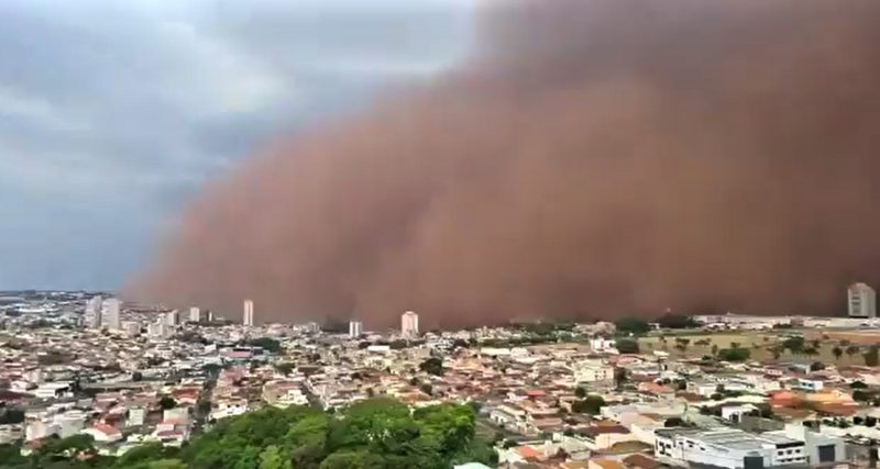 Vídeo Assustador Tempestade de areia atinge cidades de São Paulo e Minas  Gerais com rajadas de vento de 92 km/h Fenômeno foi registrado em Ribeirão  Preto, Franca, Jales, Presidente Prudente e Araçatuba (