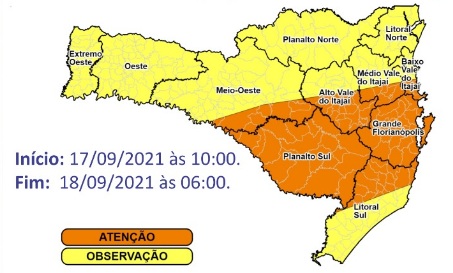 Defesa Civil alerta para temporais – Foto: Defesa Civil de SC/Divulgação/ND