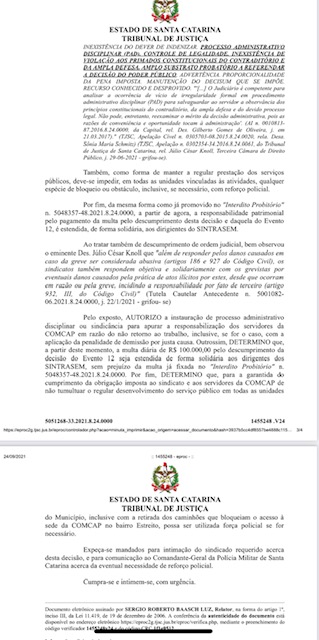 Decisão do magistrado tem sólida fundamentação – Foto: Diario da Justiça