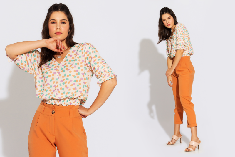 <span class="wp-caption-text"><span style="font-weight: 400;">A calça clochard também é perfeita para eventos e locais mais sociais – </span>Foto: Divulgação/FIP a Feira da Moda</span>