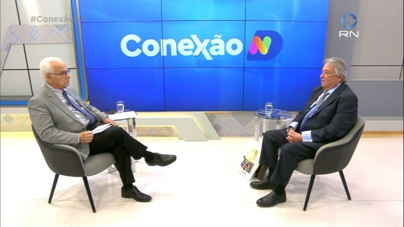 Moacir Pereira questiona o presidente do TRE/SC sobre o sistema de seguran&ccedil;a para as elei&ccedil;&otilde;es de 2022 no Conex&atilde;o ND. – Foto: Reprodu&ccedil;&atilde;o/NDTV