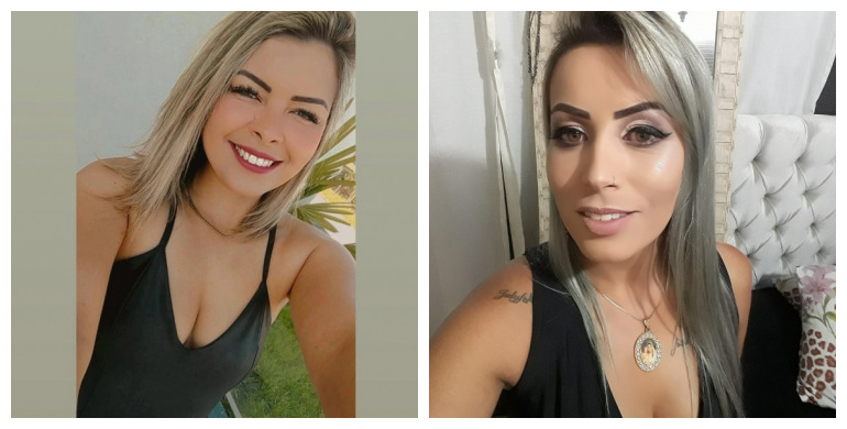 Karina Souza e &Eacute;rica Colla&ccedil;o morreram ao carro ser prensado entre dois caminh&otilde;es na BR-116 – Foto: Reprodu&ccedil;&atilde;o/Internet