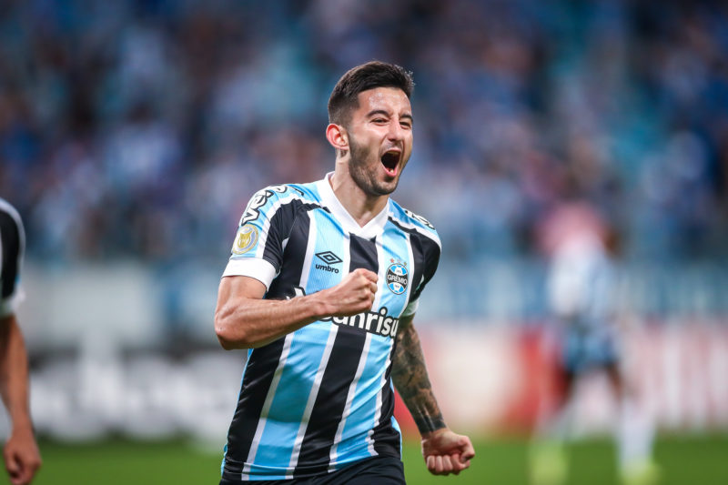 Villasanti marcou o terceiro gol da vitória tricolor na estreia de Vagner Mancini – Foto: Lucas Uebel/Gremio FBPA