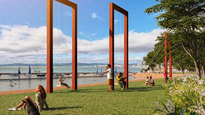 Projeto prevê balanços gigantes na área do parque urbano da Beira-Mar Norte &#8211; Foto: Divulgação/ND