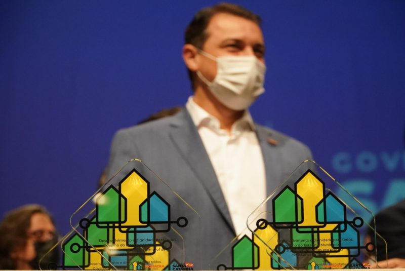 Carlos Mois&eacute;s no lan&ccedil;amento do SC Mais Moradia – Foto: Ricardo Wolffenbuttel/Divulga&ccedil;&atilde;o/ND