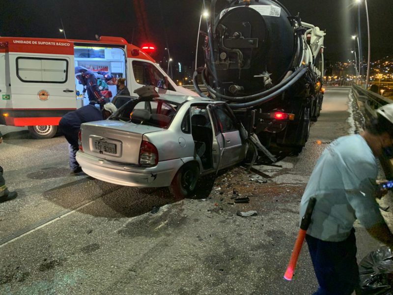 Bêbado atropela operário que trabalhava na ponte Pedro Ivo, em Florianópolis