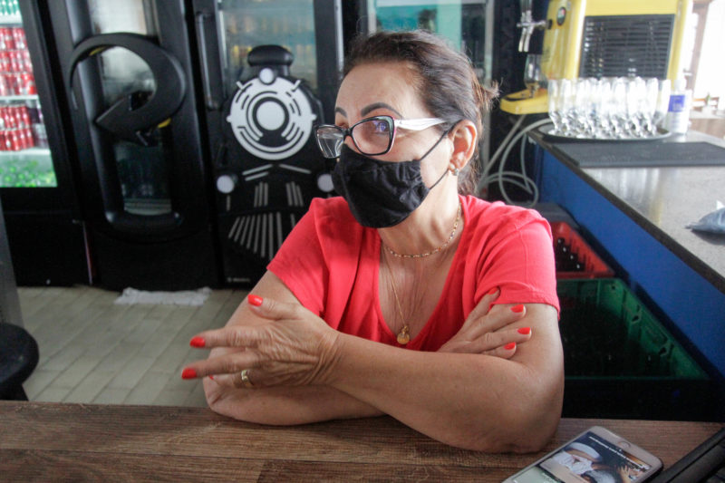 Alda Silveira &eacute; uma das comerciantes do bairro Ingleses – Foto: Leo Munhoz/ND