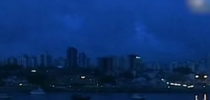 Em cerca de 15 minutos, a Ilha inteira ficou sem energia el&eacute;trica – Foto: Reprodu&ccedil;&atilde;o/NDTV RecordTV