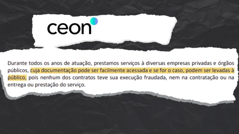 Trecho da nota encaminhada pela empresa Ceon – Foto: Reprodu&ccedil;&atilde;o/ND