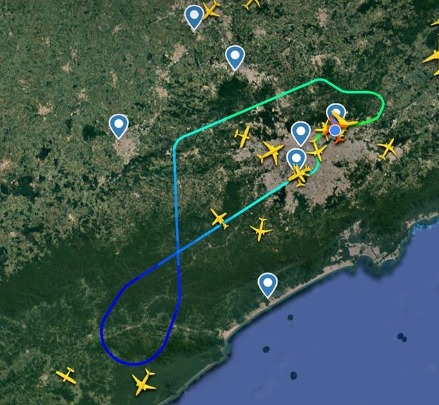 Aeronave ainda voou por cerca de 20 minutos ap&oacute;s o barulho – Foto: Divulga&ccedil;&atilde;o/ND