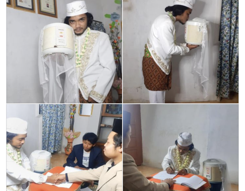 Khoirul Anam se casou com panela el&eacute;trica, mas se separou quatro dias depois: ‘Ela s&oacute; fazia arroz’ – Foto: Reprodu&ccedil;&atilde;o