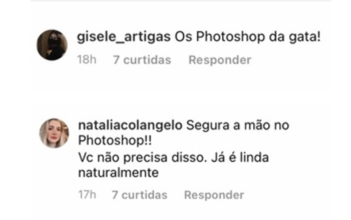 Internautas, seguidores de Luiza Brunet, não perdoam “mão” no Photoshop – Foto: Reprodução