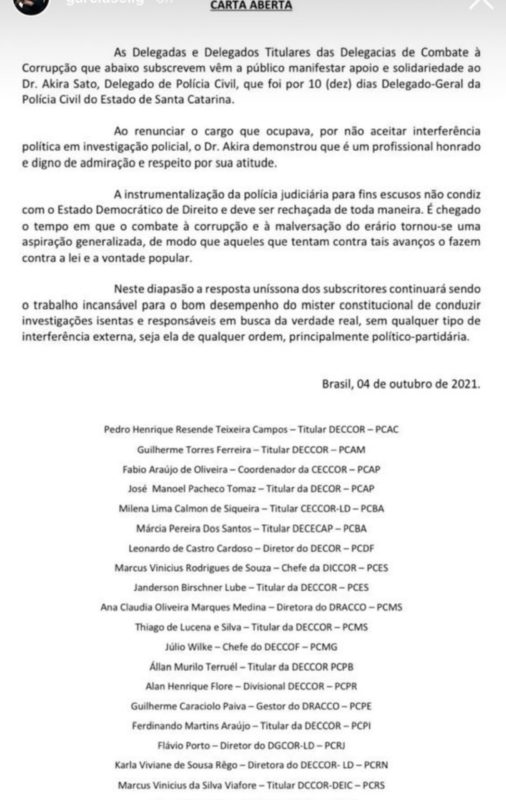 Maioria dos Estados apoia delegado Akira – Foto: Divulga&ccedil;&atilde;o