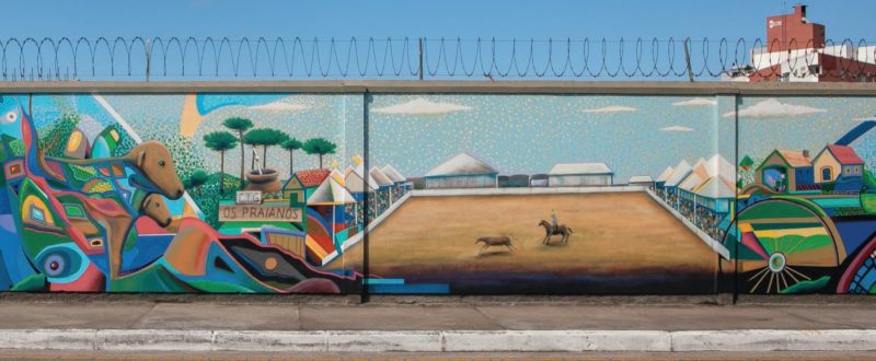 Pintura de Augustin de Lassus Traz referências à cultura da cidade – Foto: Larissa Trentini