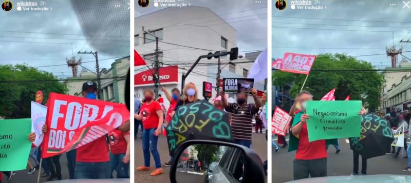 Vereador tenta passar em ato contra Bolsonaro em SC e manifestantes reagem – Foto: Reprodu&ccedil;&atilde;o/ND