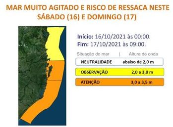 Defesa Civil alerta para ressaca do mar – Foto: Defesa Civil/Divulgação/ND