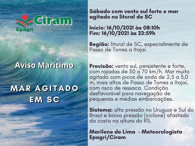 aviso meteorológico da epagri