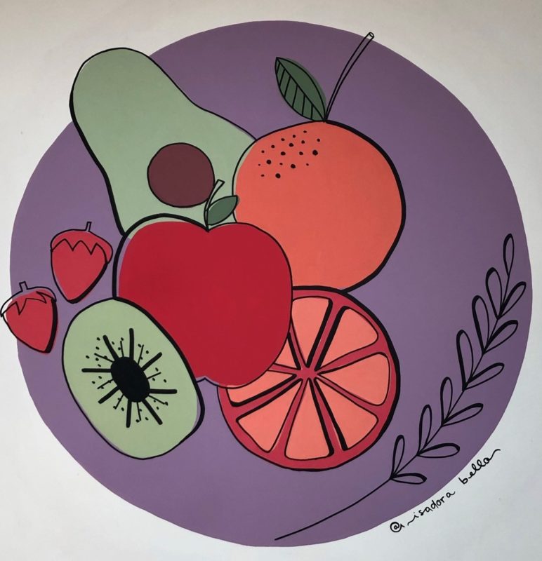 Na copa, imagem na parede lembra a alimenta&ccedil;&atilde;o saud&aacute;vel – Foto: Divulga&ccedil;&atilde;o Casas do Pintor