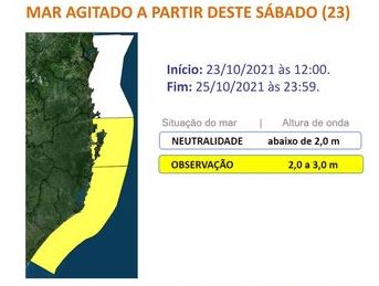 Defesa Civil alerta para mar agitando em Santa Catarina – Foto: Reprodução/Defesa Civil
