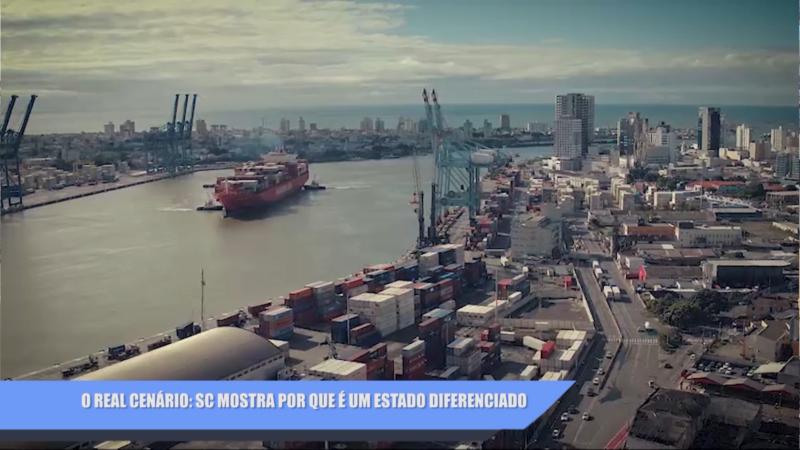 O Porto de Itajaí é o segundo maior do país em movimentação de contêineres, atuando como porto de exportação, escoando grande parte da produção do Estado. – Foto: Reprodução/NDTV
