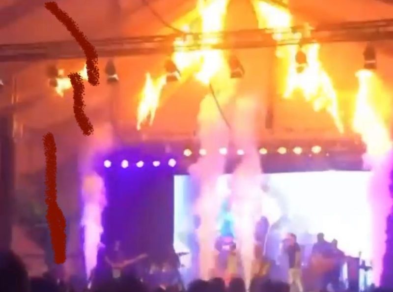 VÍDEO: Palco de Henrique e Diego incendeia e pingos de fogo causam correria – Foto: Reprodução