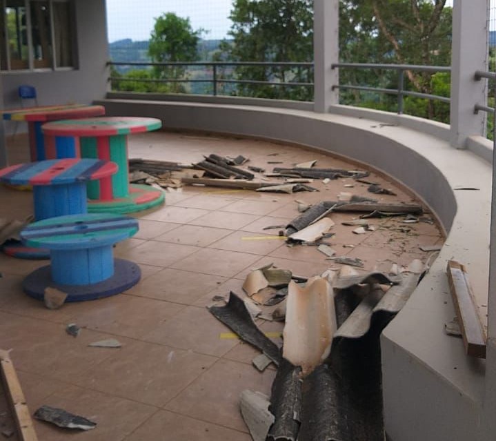 Aulas foram suspensas após os estragos serem registrados &#8211; Foto: Prefeitura de Seara/ND