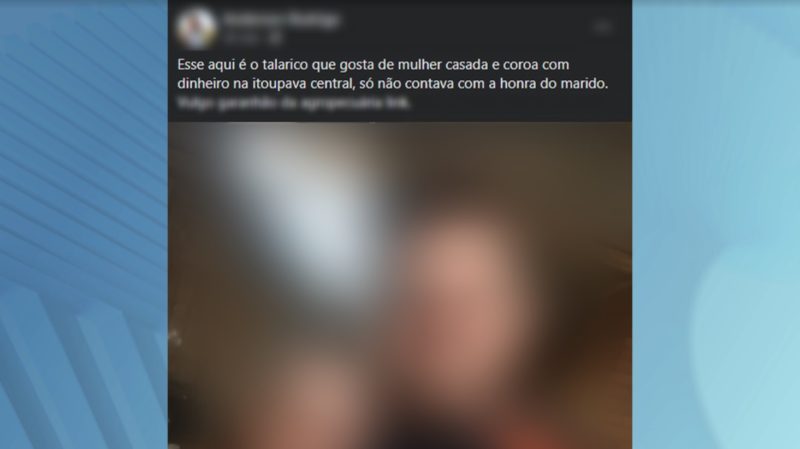 Publica&ccedil;&atilde;o na internet fala sobre v&iacute;tima se relacionar com mulheres casadas – Foto: Reprodu&ccedil;&atilde;o/Internet/ND