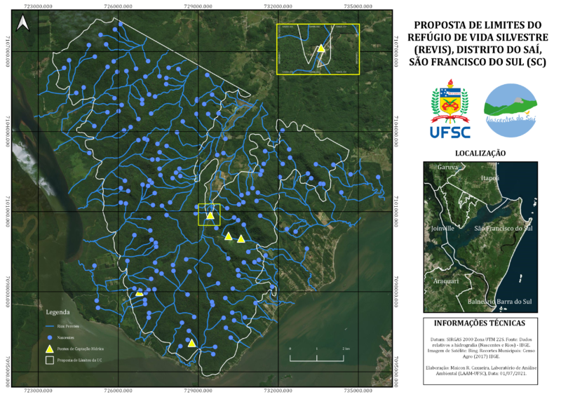 Desenho aponta indica&ccedil;&atilde;o para constru&ccedil;&atilde;o da unidade de preserva&ccedil;&atilde;o – Foto: UFSC/Divulga&ccedil;&atilde;o/ND
