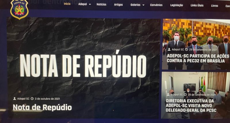 Nota est&aacute; no site da Adepol-SC – Foto: Adepol-SC