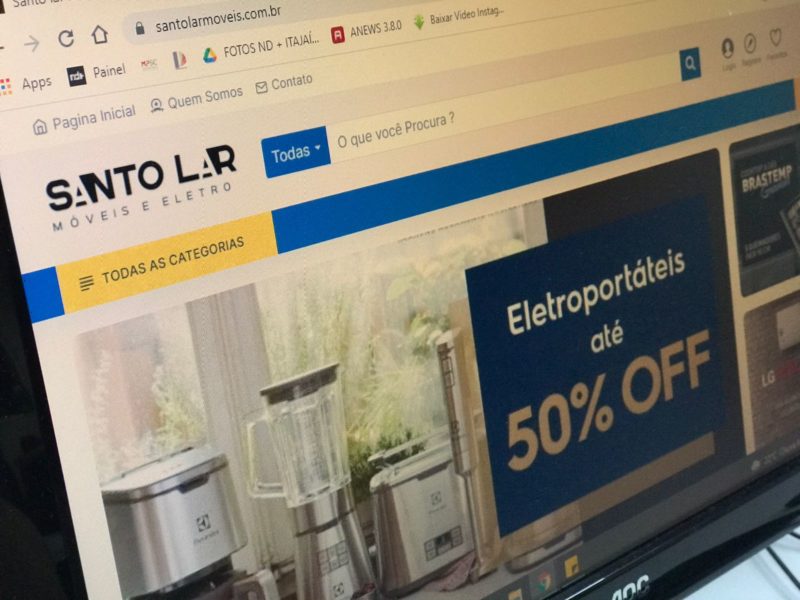 Site da loja ainda est&aacute; no ar – Foto: Kassia Salles/ND