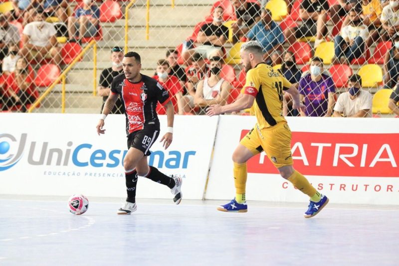 JEC Futsal e Sorocaba decidiram as quartas de final na temporada passada – Foto: Juliano Schmidt/JEC Futsal/Divulga&ccedil;&atilde;o/ND