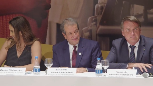Presidente do PL, Valdemar da Costa Neto, durante a filia&ccedil;&atilde;o de Jair Bolsonaro ao PL – Foto: Reprodu&ccedil;&atilde;o/ND