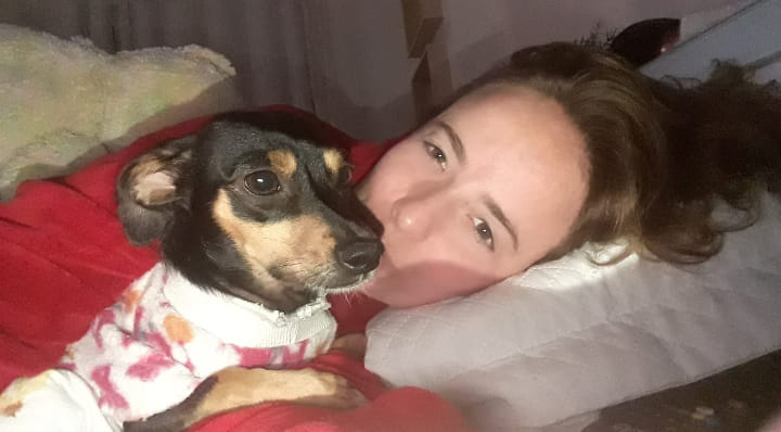 Claudia foi atacada por um pitbull enquanto transitava pela rua com seus dois c&atilde;es de porte pequeno no &uacute;ltimo s&aacute;bado (20) em Blumenau – Foto: Arquivo Pessoal/ Cl&aacute;udia Di Pierri