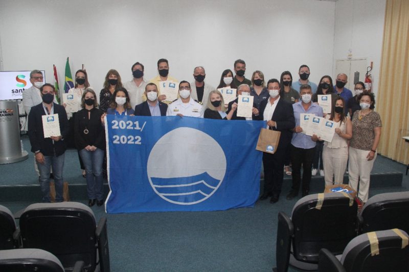 Certifica&ccedil;&atilde;o Bandeira Azul para a temporada 2021/2022 &eacute; entregue em SC – Foto: Divulga&ccedil;&atilde;o/Santur/ND