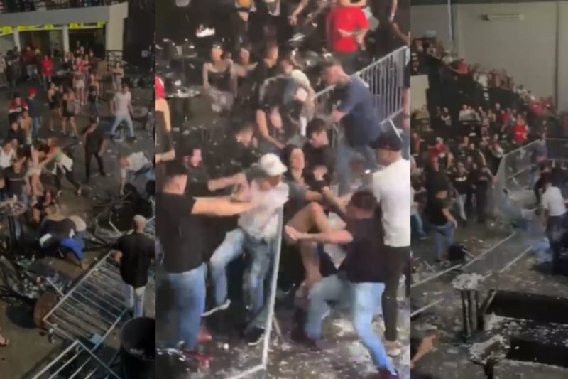 Imagens mostram briga generalizada durante show em Joinville – Foto: Internet