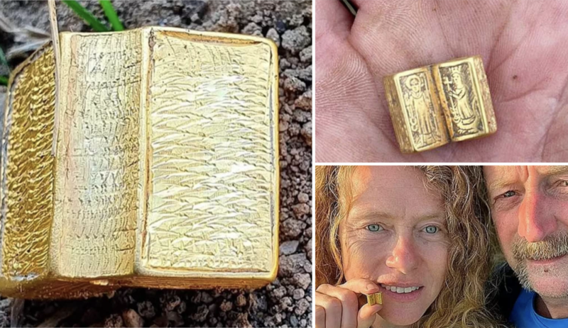 Pequena bíblia de ouro vale quase R$ 1 milhão, de acordo com especialista &#8211; Foto: Reprodução