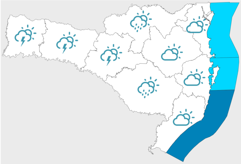 Clima de domingo em SC deve ter regiões de sol e de temporais, aponta previsão – Foto: Divulgação/ Defesa Civil/ ND