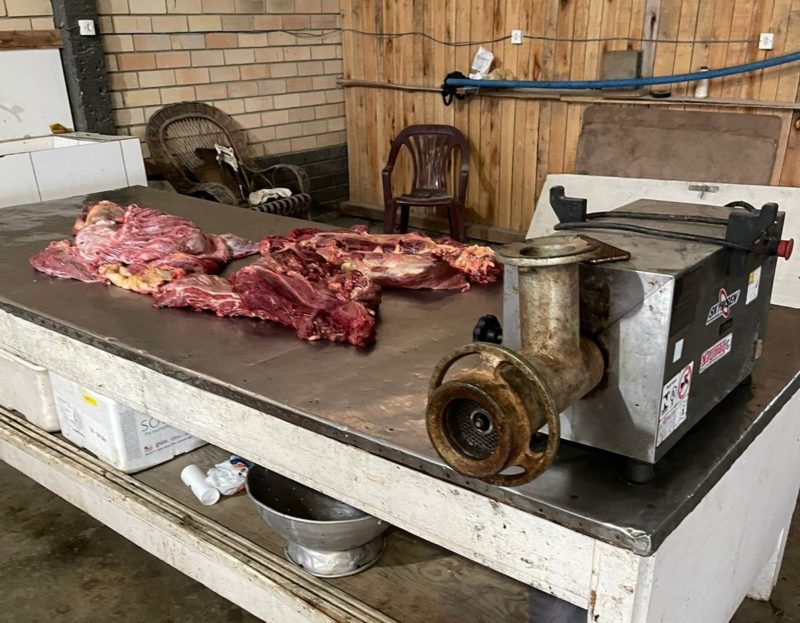 A Pol&iacute;cia Civil divulgou fotos da Opera&ccedil;&atilde;o Hefesto, identificando mais tarde que testes comprovaram a presen&ccedil;a de carne de cavalo entre o material apreendido – Foto: Divulga&ccedil;&atilde;o/ND