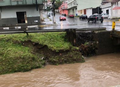 Chuva causou desmoronamento em rio – Foto: Defesa Civil/Reprodu&ccedil;&atilde;o/ND