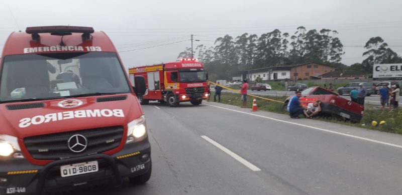 Atropelamento ocorreu no final da tarde desta segunda-feira (8) na BR-470 – Foto: Divulga&ccedil;&atilde;o/CBMSC/ND