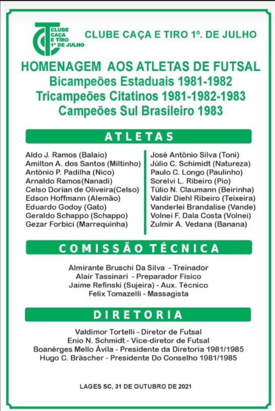 Placa eterniza os nomes de uma geração vitoriosa do futsal catarinense. – Foto: divulgação/ND